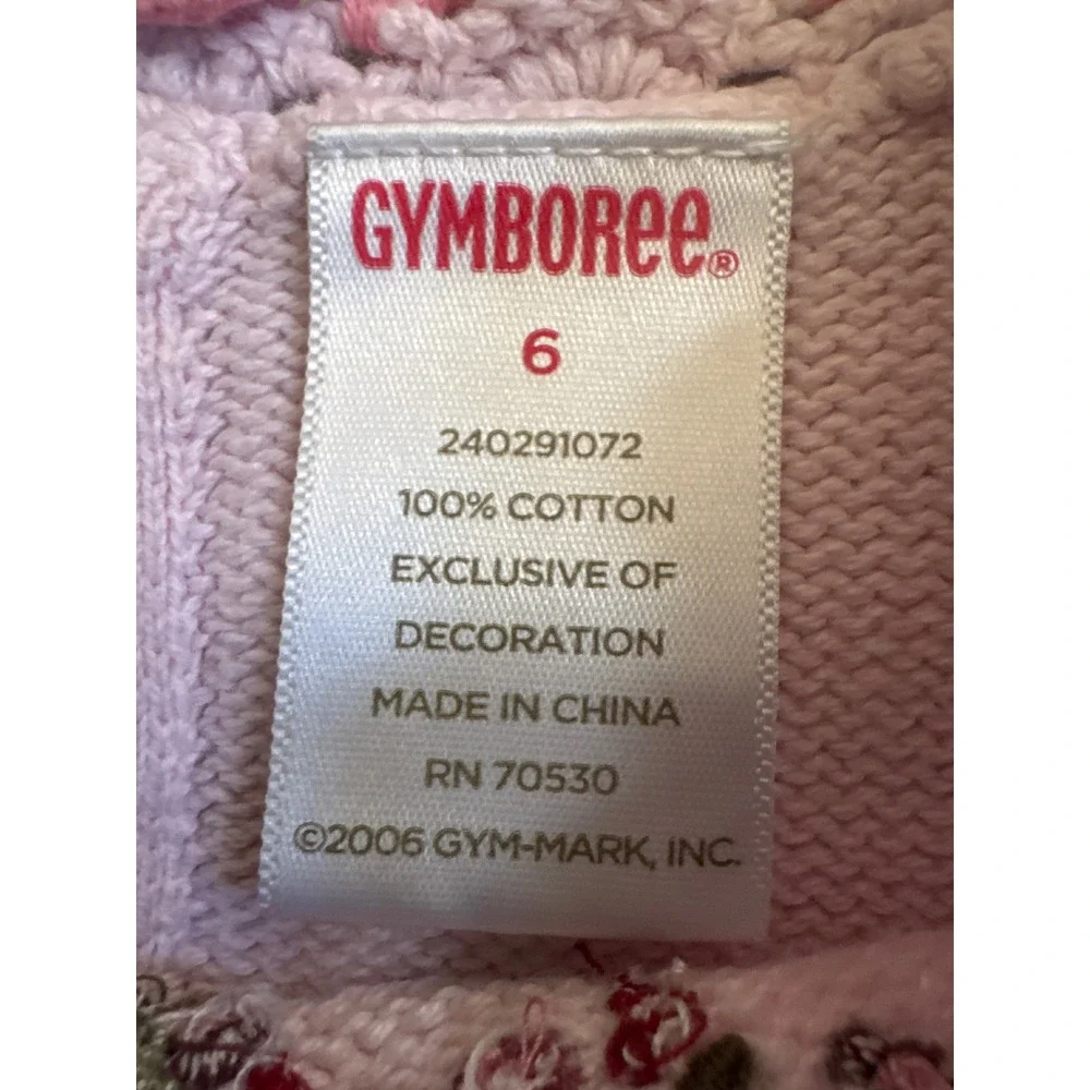 Gymboree Girls Pink Cotton Knit Floral Embroidered Sweater Dress Size 6 Vintage